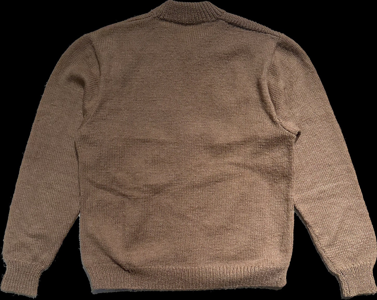 1970s handmade cardigan in brown astrakan fur & knitted wool, button up crewneck jumper, mint sz 44
