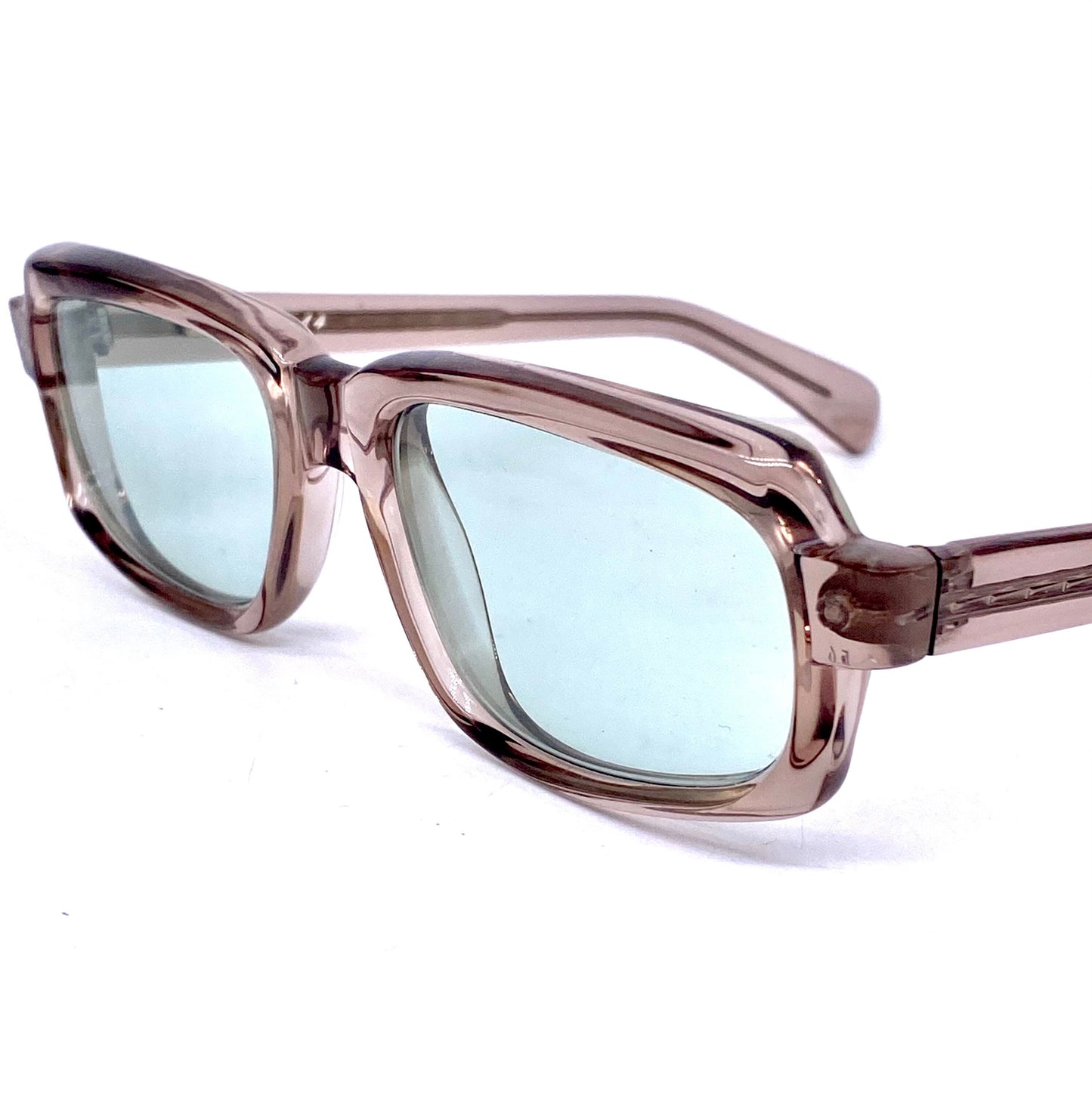Serge Kirchhofer mod.14 luxury thick squared grey translucent sunglasses 1970s NOS