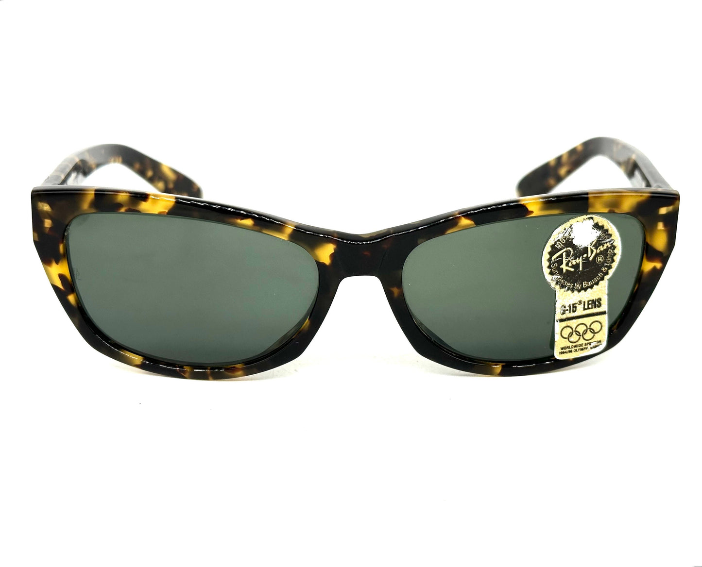Rayban Innerview W1437 B&L Usa vintage rectangular tortoise cello sunglasses, NOS 80s
