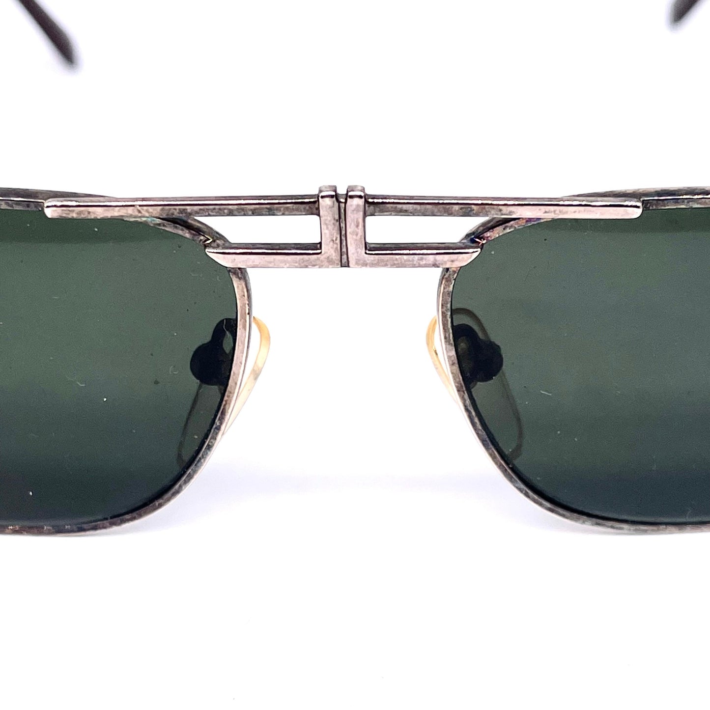 Incognito avant-garde silver metal sunglasses, geometrical Cazal inspired style, 80s NOS