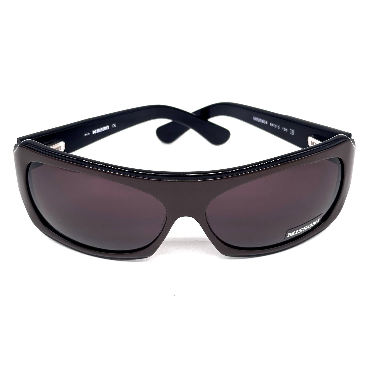 Missoni MI50304 brown and black oversized bug eye  sunglasses hand made in Italy, 90s NoS