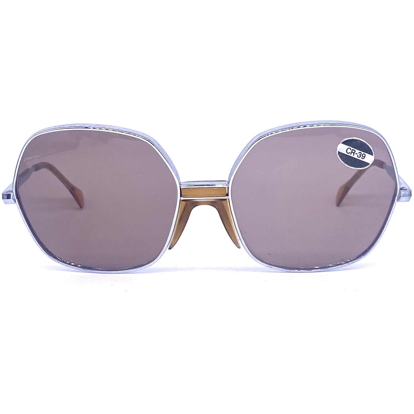 Viennaline 538 square oversized silver metal sunglasses, funky style with brown or grey lenses,  1970s NOS Austria