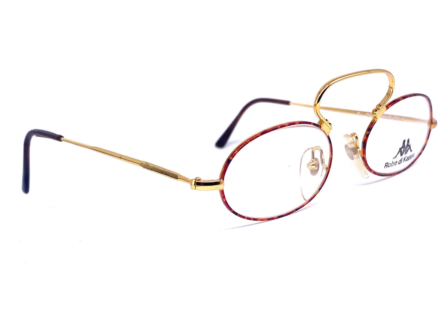 Robe di Kappa steampunk/ antique Victorian inspired oval golden reading glasses, NOS 80s Italy