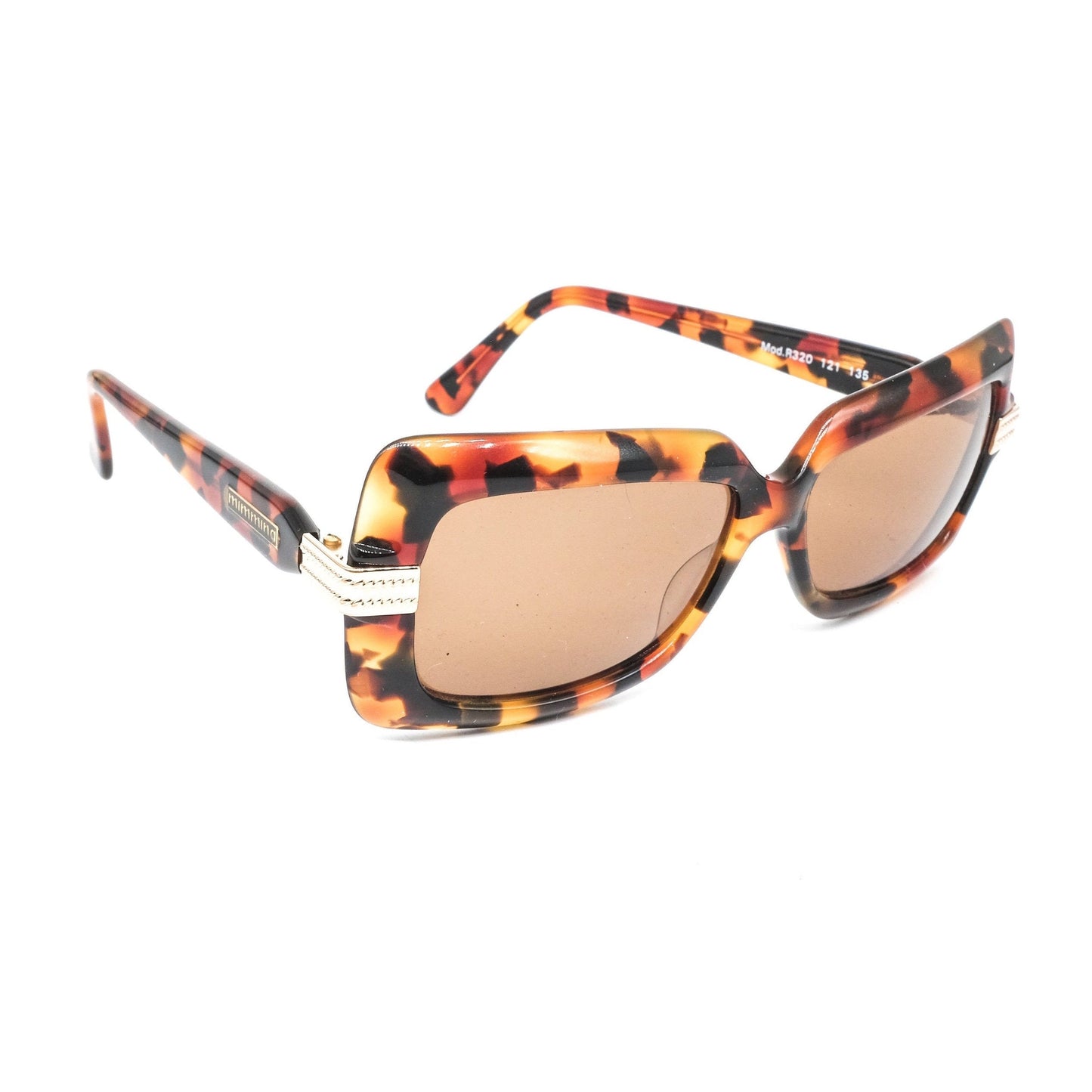 Mimmina vintage square butterly sunglasses in brown tortoise acetate made in Italy nos 80s