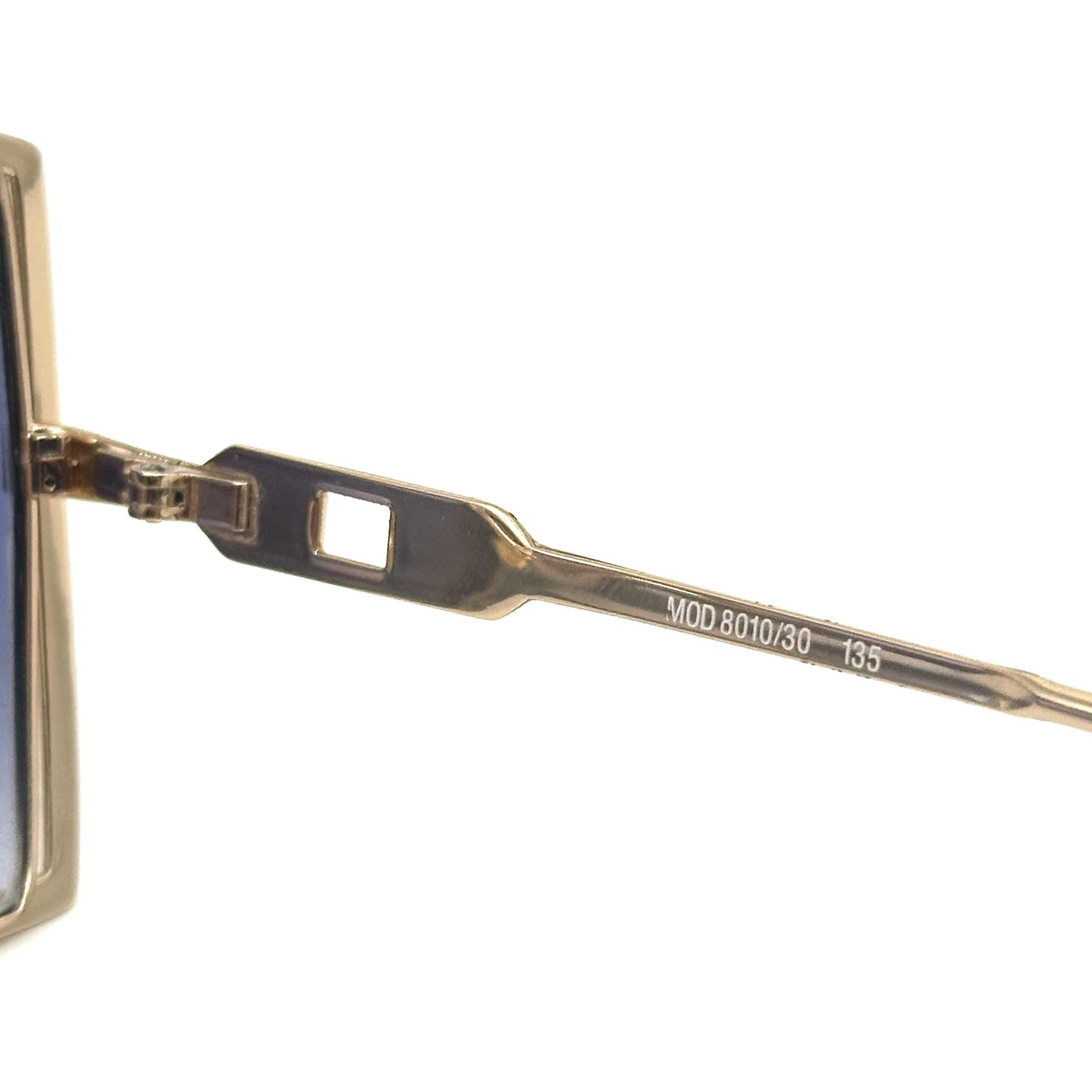 Silhouette 8010 vintage squared white and gold metal frame, blue gradient lenses sunglasses 1980s NOS Austria