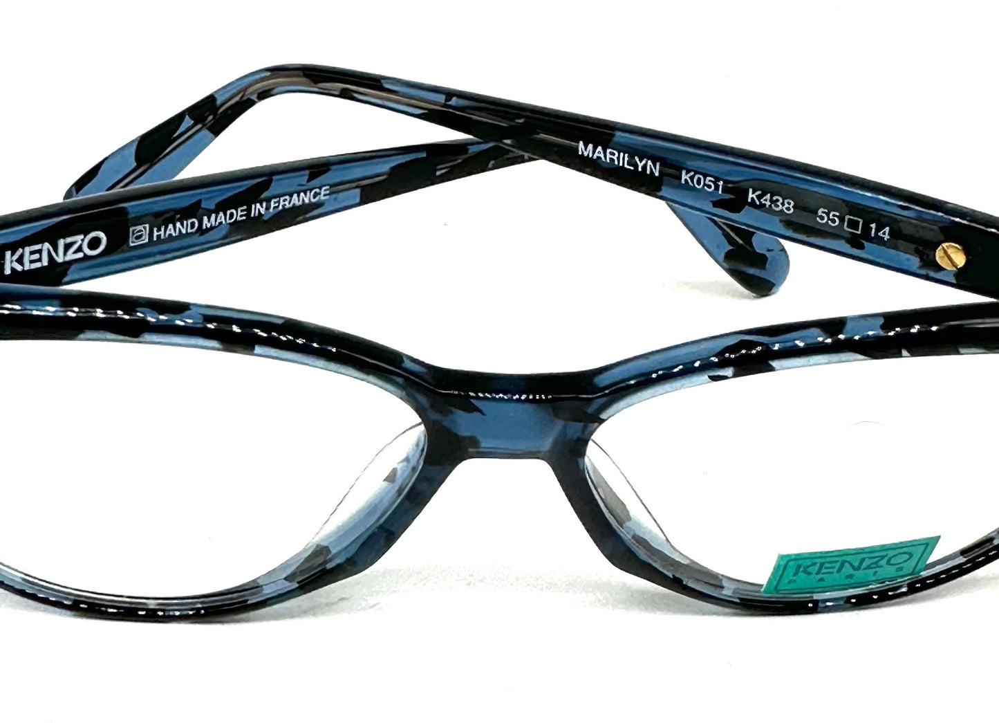 Kenzo Marylin blue Cateye frames in a classic 50s pinup style, NOS 80s hand made France.