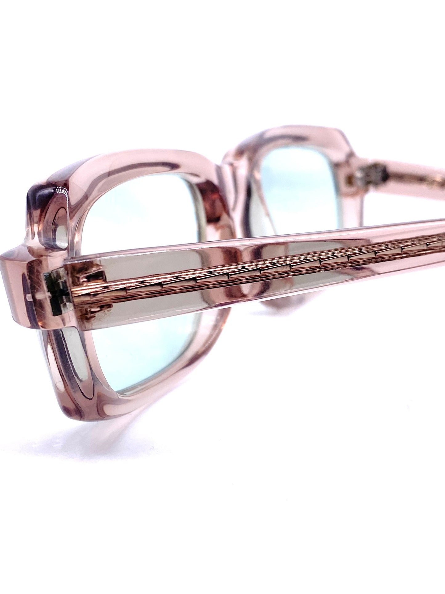 Serge Kirchhofer mod.14 luxury thick squared grey translucent sunglasses 1970s NOS