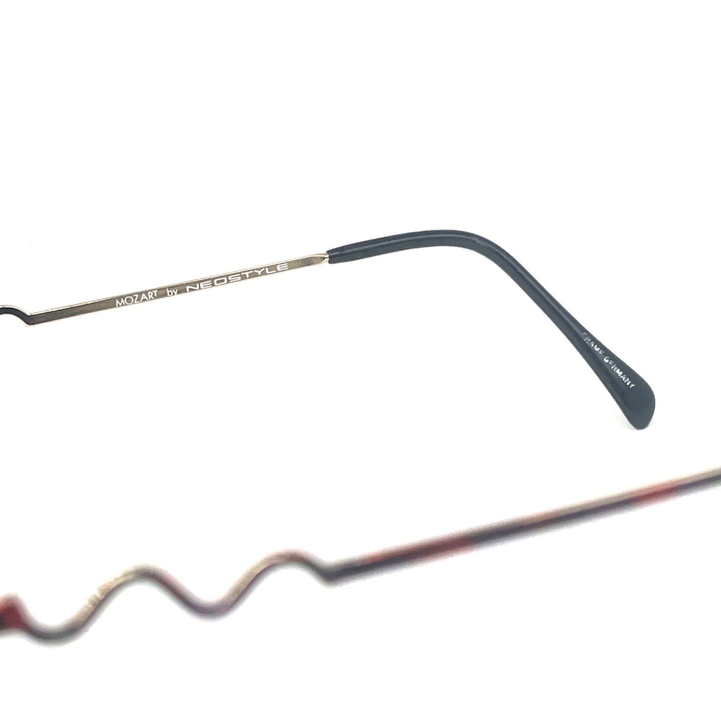 Neostyle Mozart modernist rimless eyeglasses gold/ multicolor enamel, NOs 80s