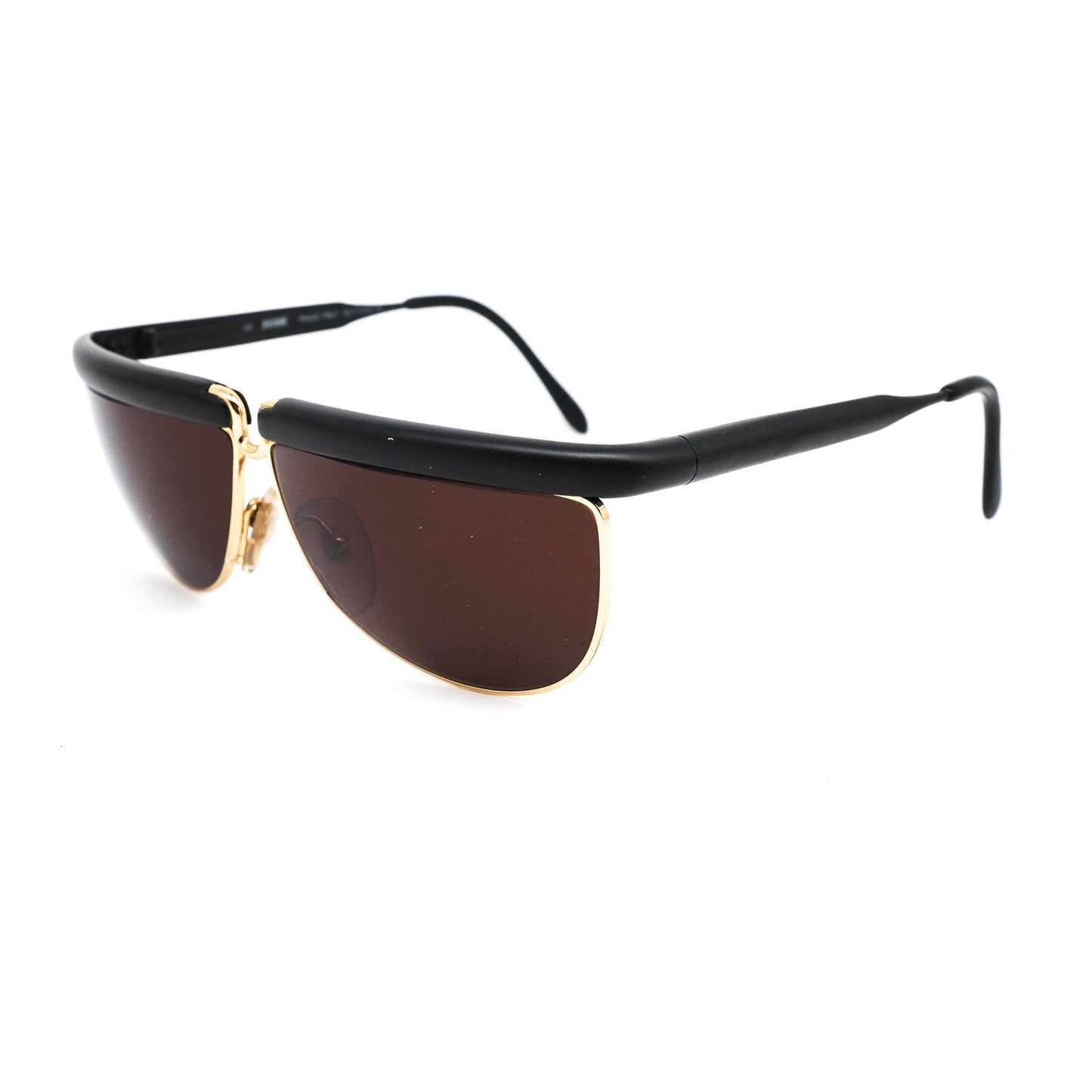 Gianfranco Ferré GFF 30 alutanium black/gold drop shaped sunglasses Made in Italy, 1980s nos