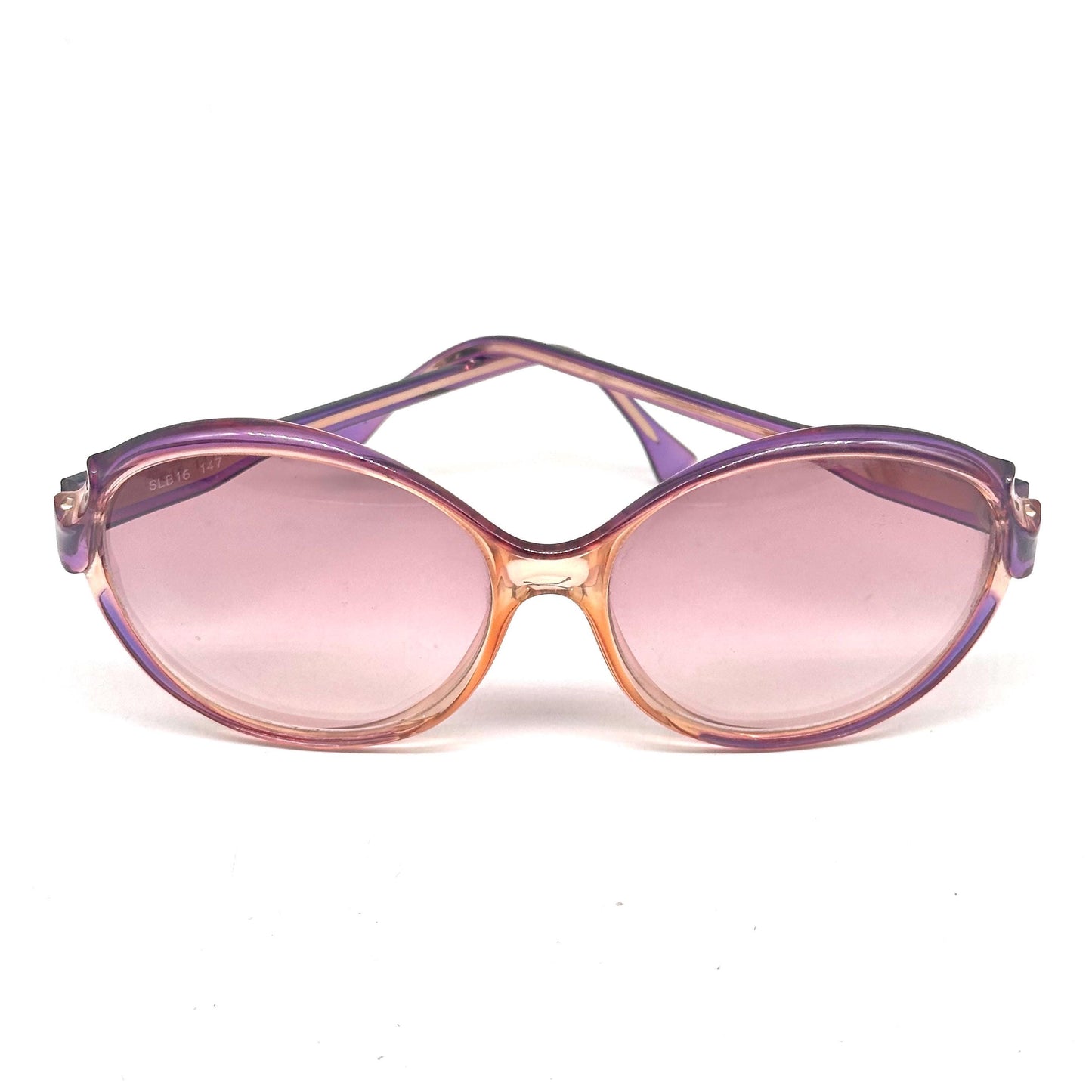 Lanvin Paris SLB 16 147 clear purple frame luxury oversize round sunglasses vintage from 70s Made in France