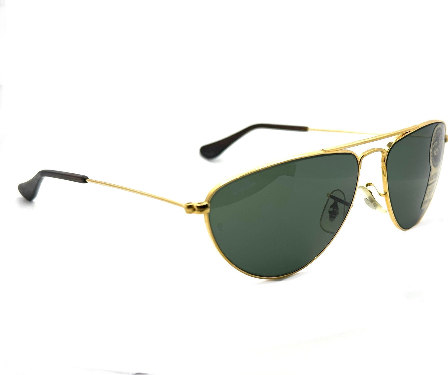Rayban b&l W1082 59-16 gold plated metal aviator sunglasses made in USA in the 80s, brand new