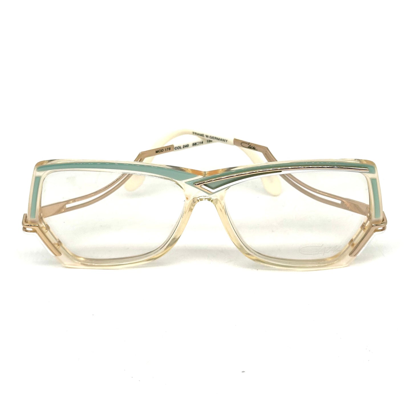 Cazal 178 collectors’ square oversized eyeglasses w asymmetrical details, NOS 80s W. Germany