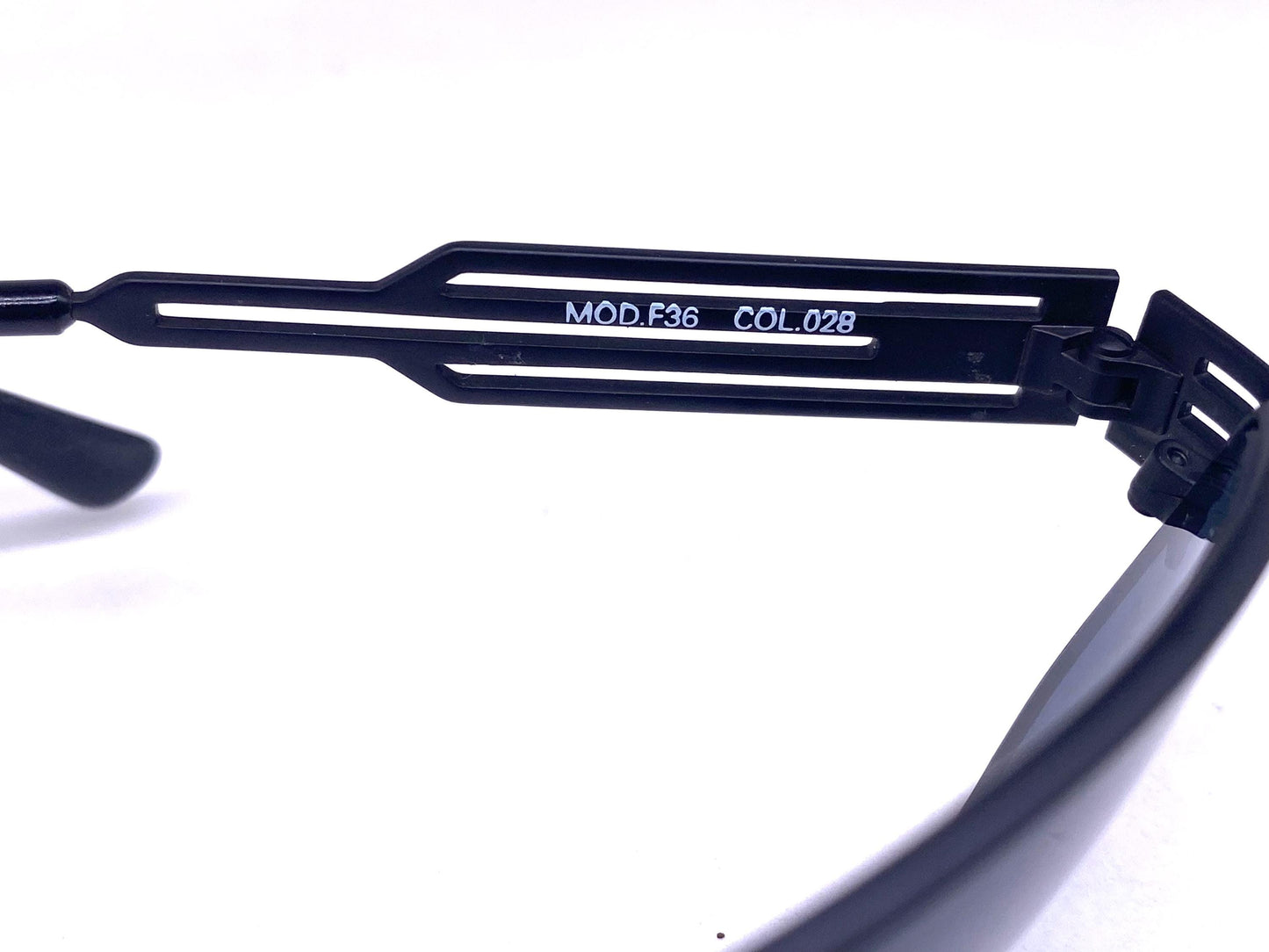 Versus Versace F36 Matt black modernist wrap sunglasses made in Italy in the 90s, NOS in mint condition