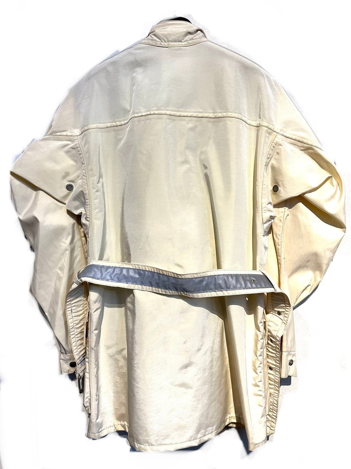 Belstaff NOS 90s cream nylon biker jacket sz 40 , mint with tags