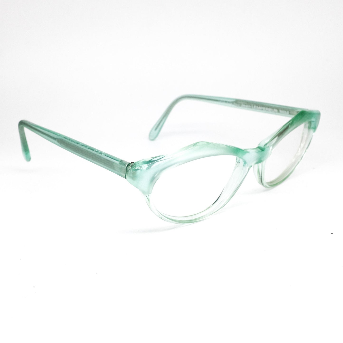 Michel Klein for Lempereur light cyan translucent Matt eyeglasses frames, NOS 1980s Made in France
