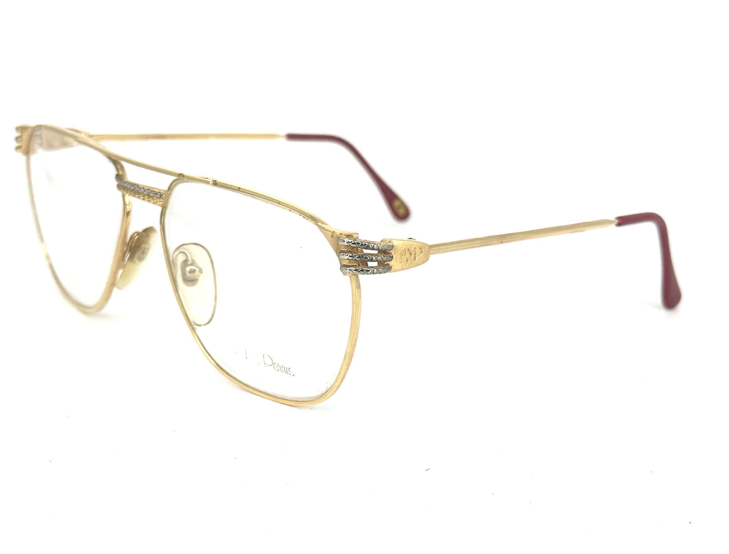 Anne Marie Perris AM10 23k gold luxury aviator eyeglasses / Sunglasses frames hand made in Italy, 80s NOS
