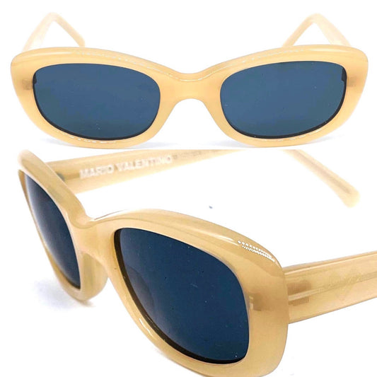 Mario Valentino 502 beige oval cateye sunglasses made in Italy, 80s NOS
