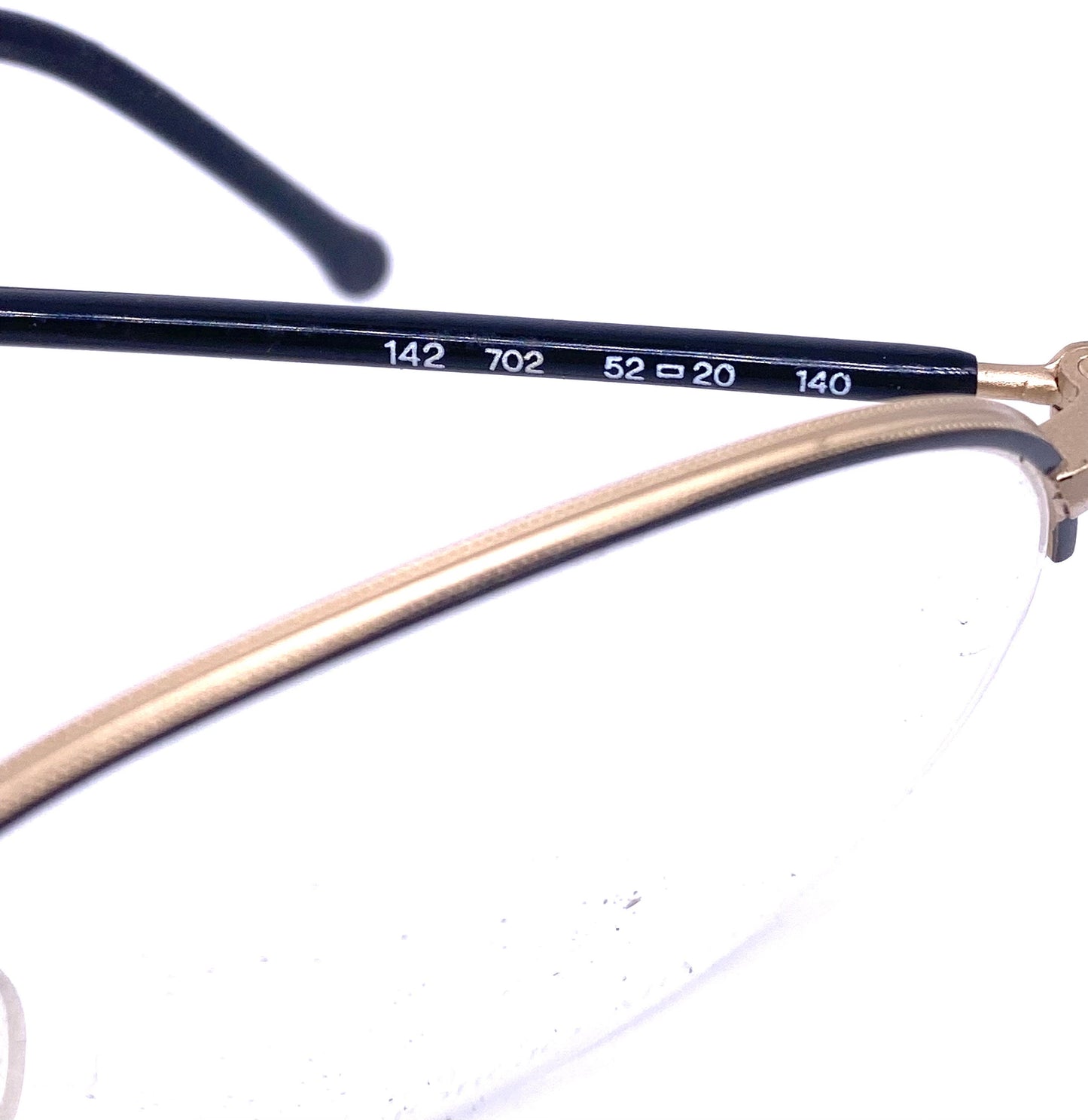 Giorgio Armani 142 round half rimmed glasses with black temples, NOS 80s Italy
