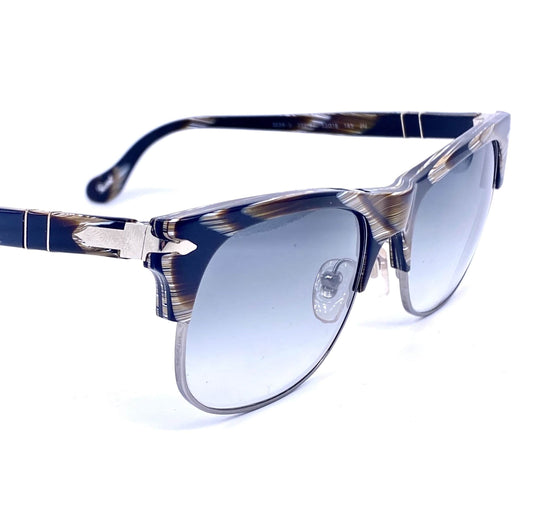 Persol coolest retro buffalo horn square clubmaster sunglasses, handmade in Italy