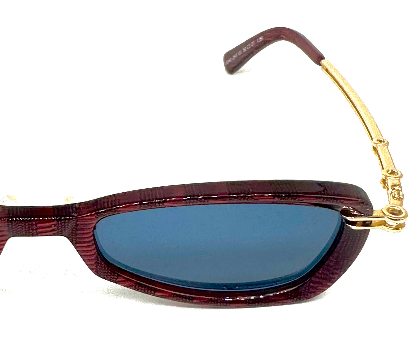 Robert Rudger burgundy gold steampunk sunglasses made in Austria, rare 90s NOS