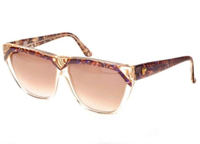 Premier oversized square sunglasses with an incredible shell alike mother pearl texture, NOS 80s France
