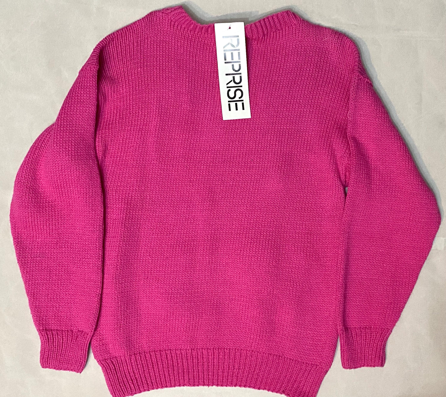 Reprise Paul Klee tribute cotton knit jumper w hand made embroidery, new with tags 80s NOS