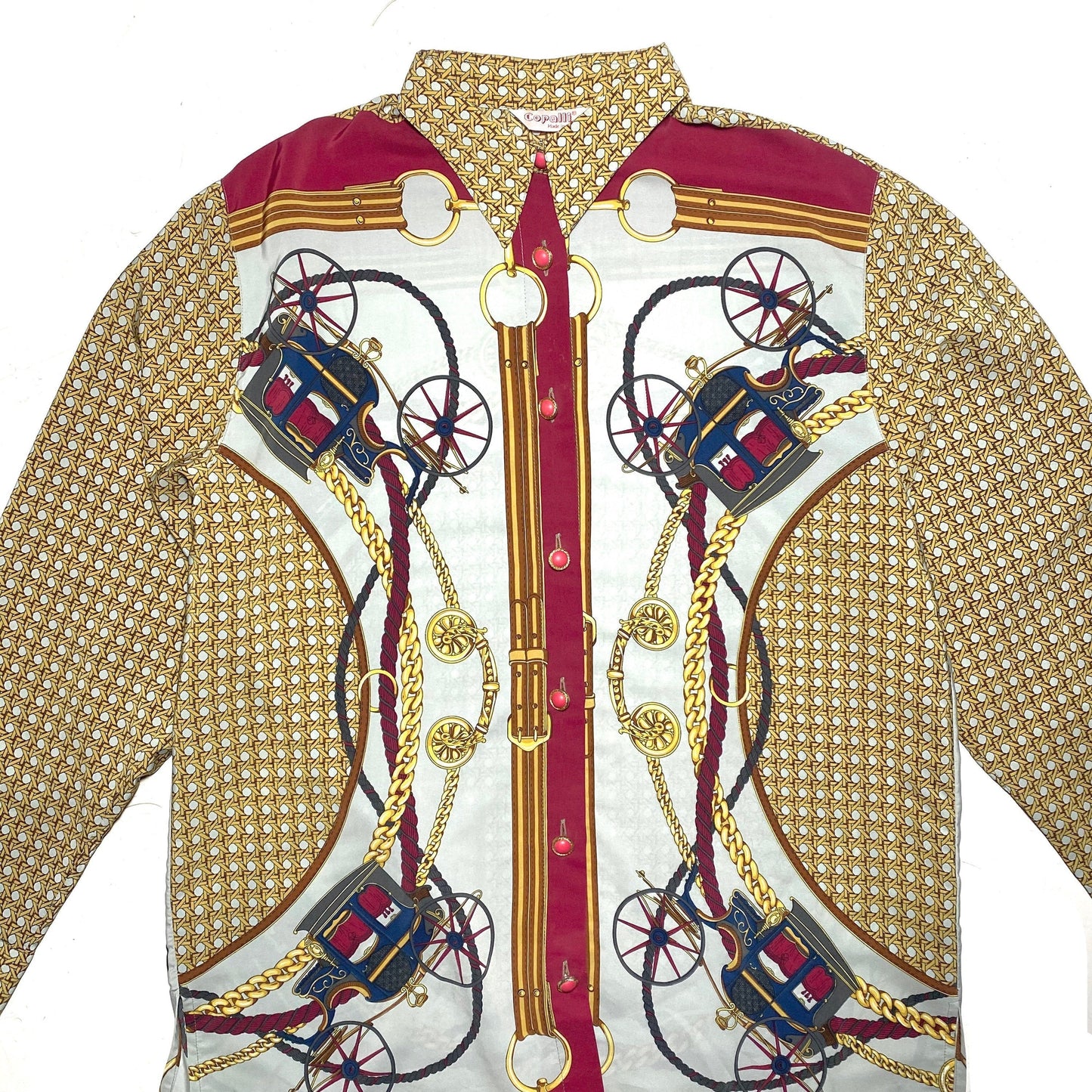 Copalli baroque/hermes style print shirt made in Italy in the 80s, mint
