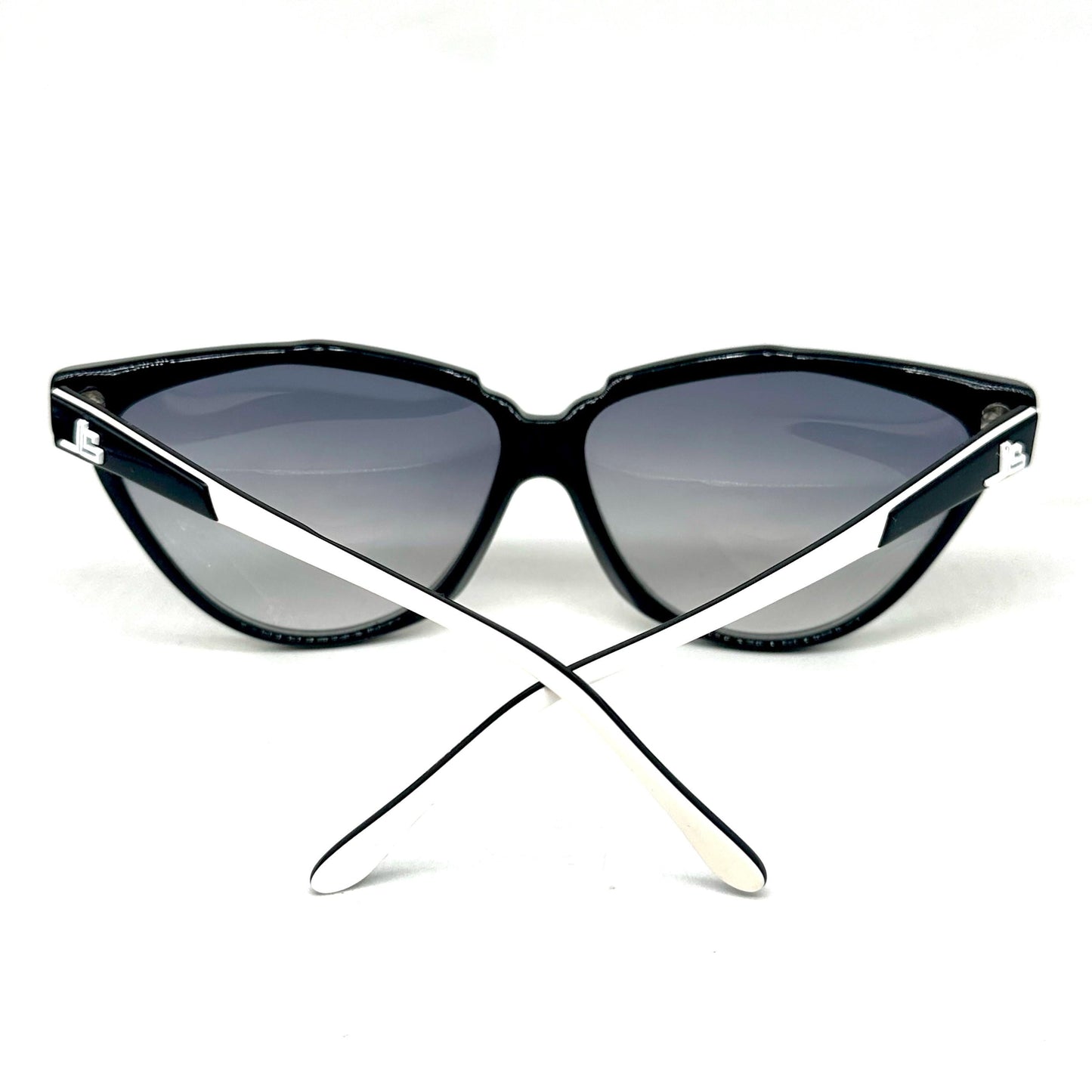Jean-Louis Scherrer Paris frame 878 black and white futuristic design shape sunglasses. 90s NOS France