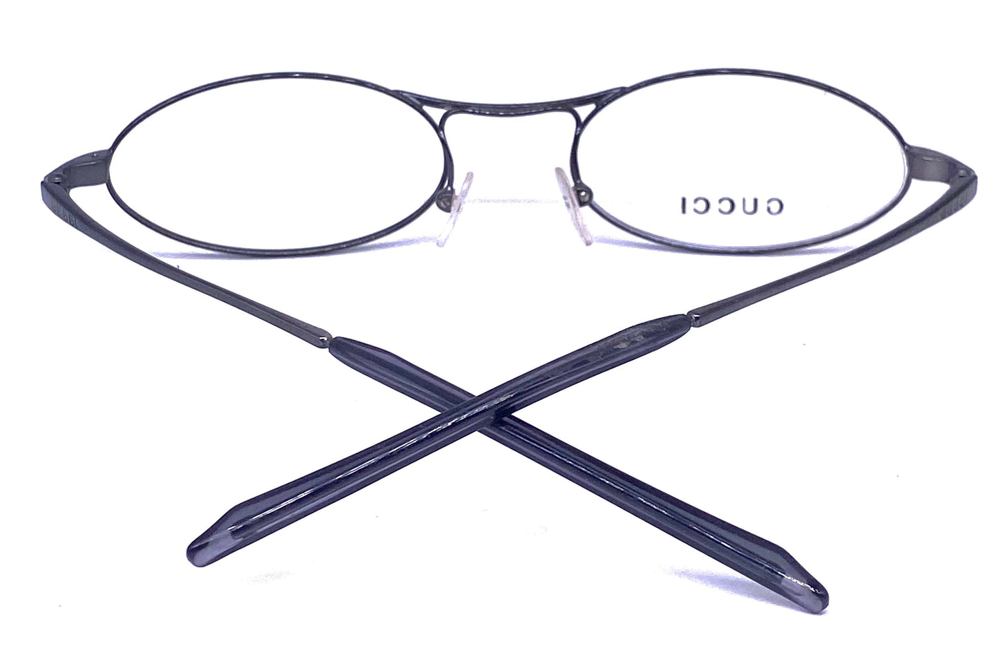 Gucci GG2671 sleek oval titanium eyeglasses frames, NOS early 2k Italy