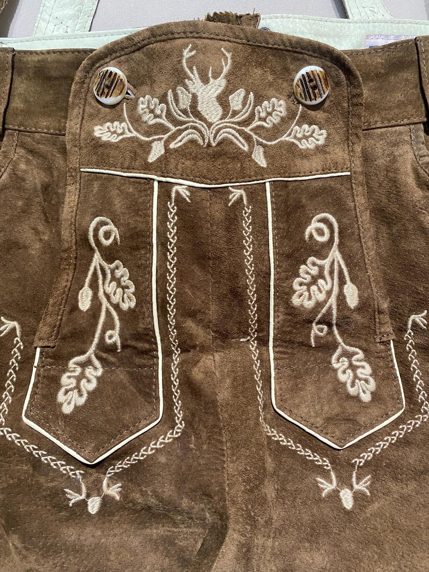 German tradition leather shorts w suspenders, trachten Garments 3 variants