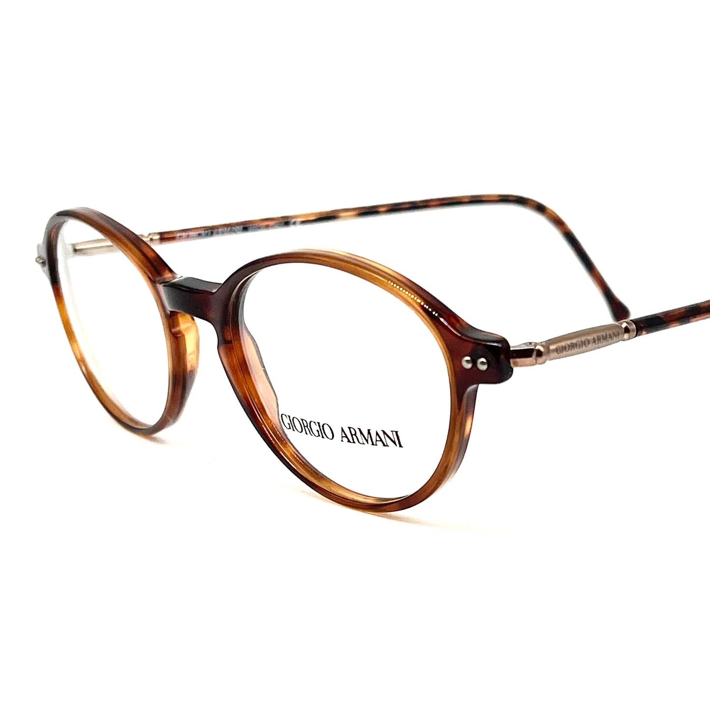 Giorgio Armani 357 oval tortoise keyhole bridge eyeglasses , NOS 90s Italy