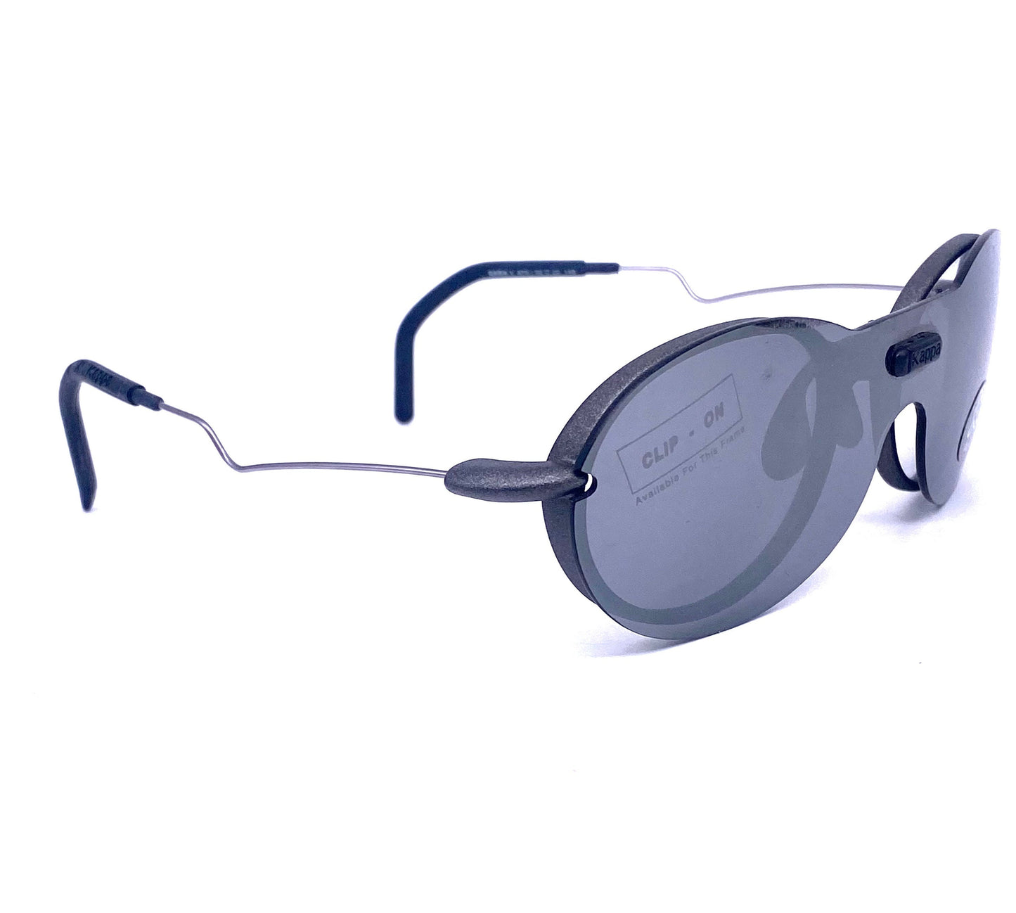 Kappa Gara1 clip-on sport wrap oval sunglasses- eyeglasses frames made in Italy, early 2000 NOS
