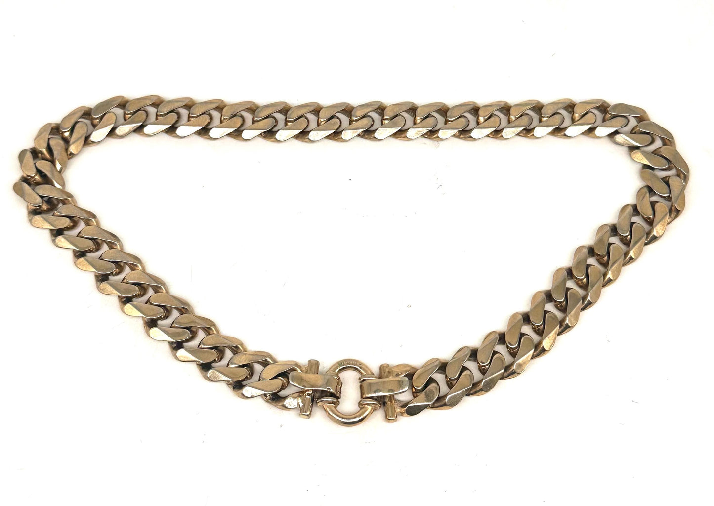 Cascio High fashion jewellery golden Cuban links chain w custom signature closure, very good condition