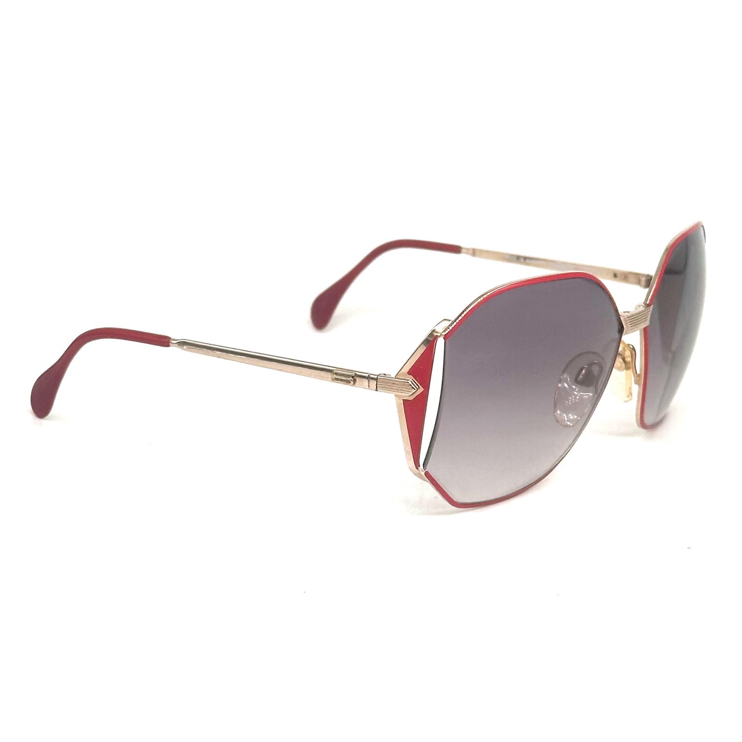 Silhouette 8012 red and gold oval squared sunglasses, 1980s NOS Made in Austria