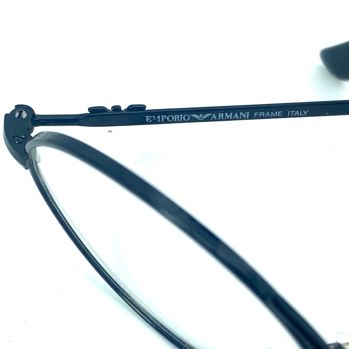 Emporio Armani 044 back metal oval cross bridge retro style eyeglasses made in Italy, 80s NOS mint