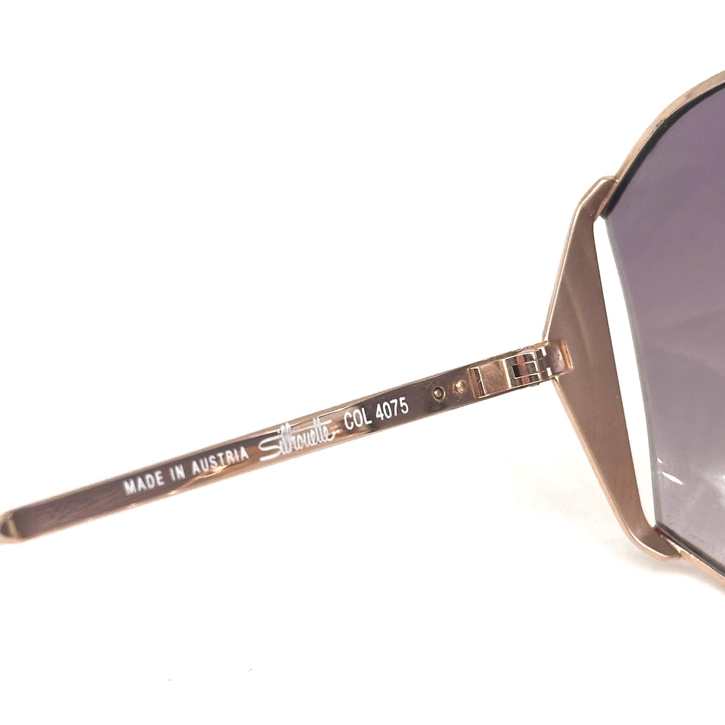 Silhouette 8012 red and gold oval squared sunglasses, 1980s NOS Made in Austria