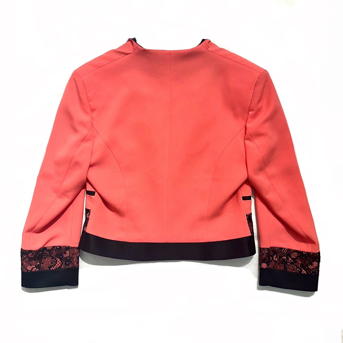 Romeo Gigli early 2k salmon and black ceremonial two pieces suit / dress blazer