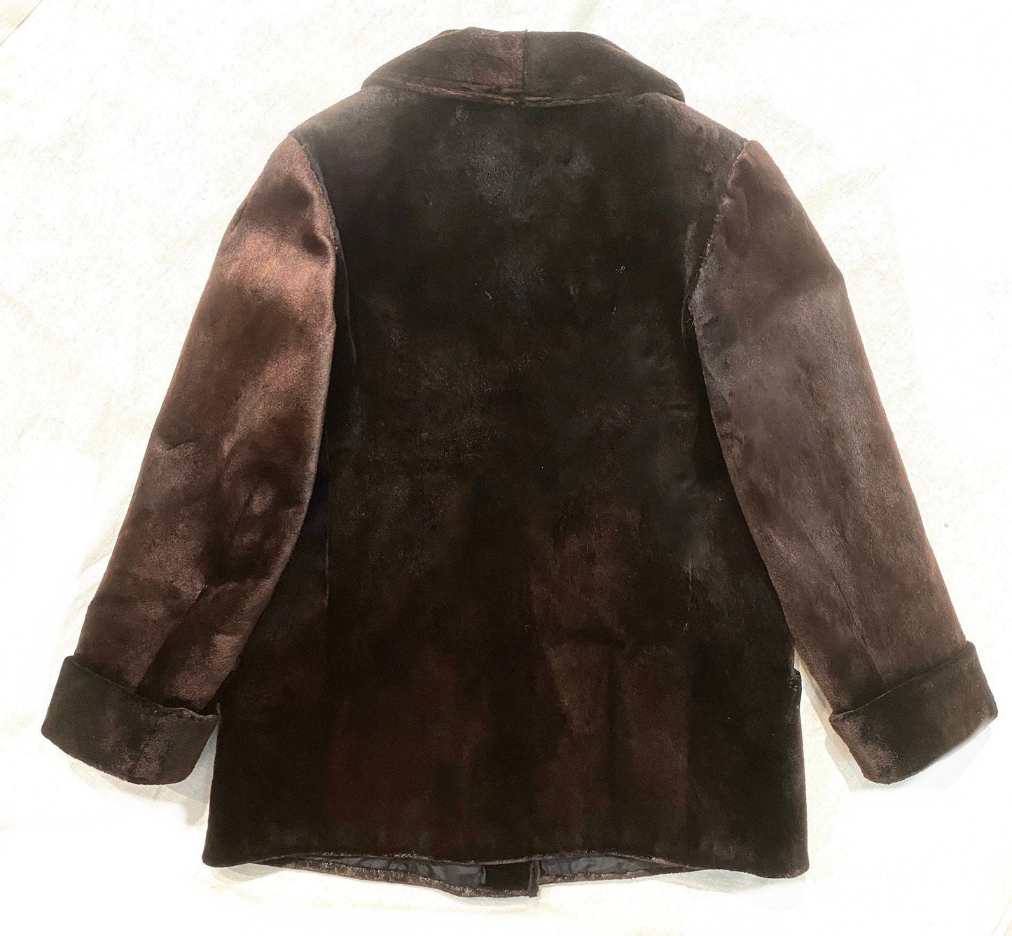 Lapeco Milan sheared mink dark brown fur coat 1960s, mint