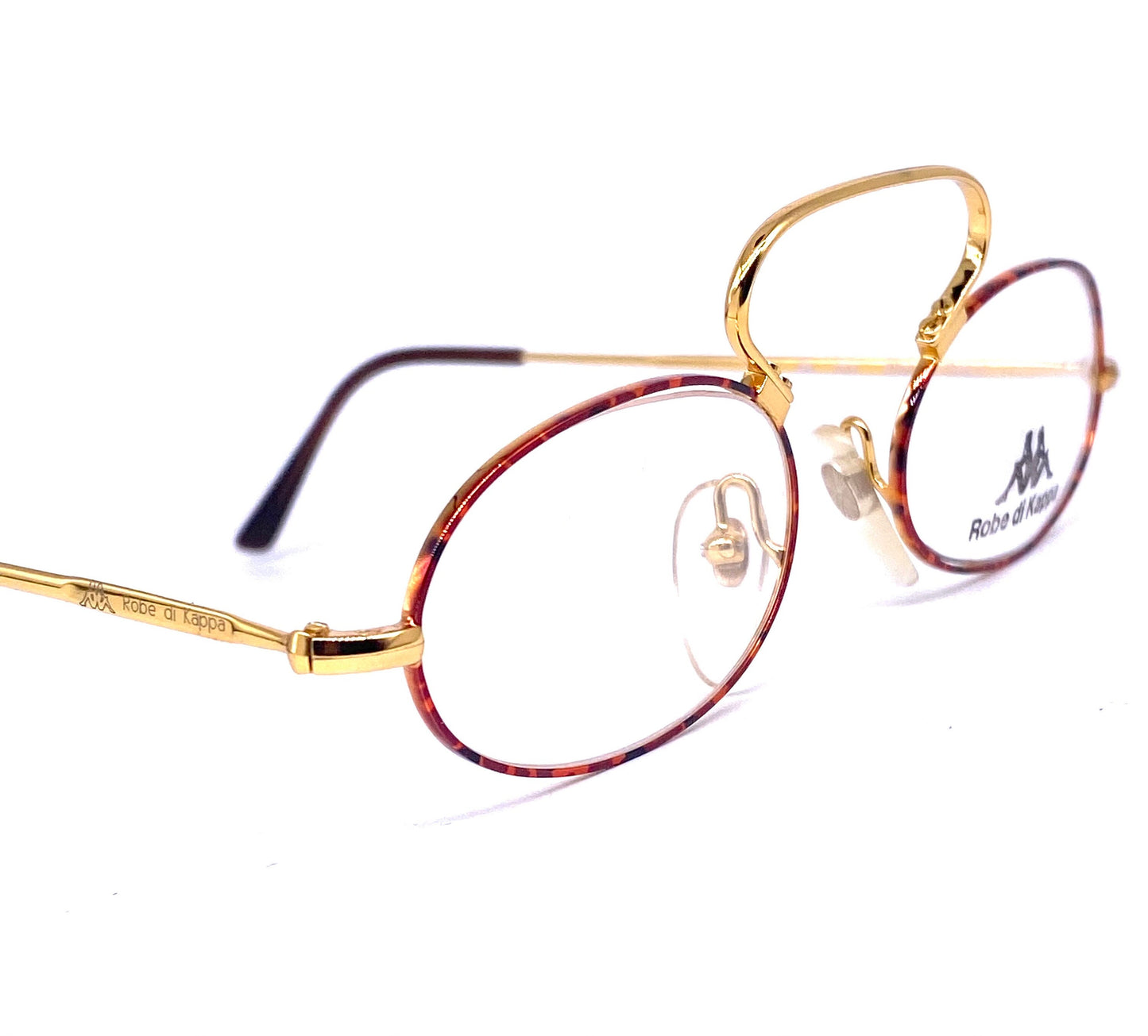 Robe di Kappa steampunk/ antique Victorian inspired oval golden reading glasses, NOS 80s Italy