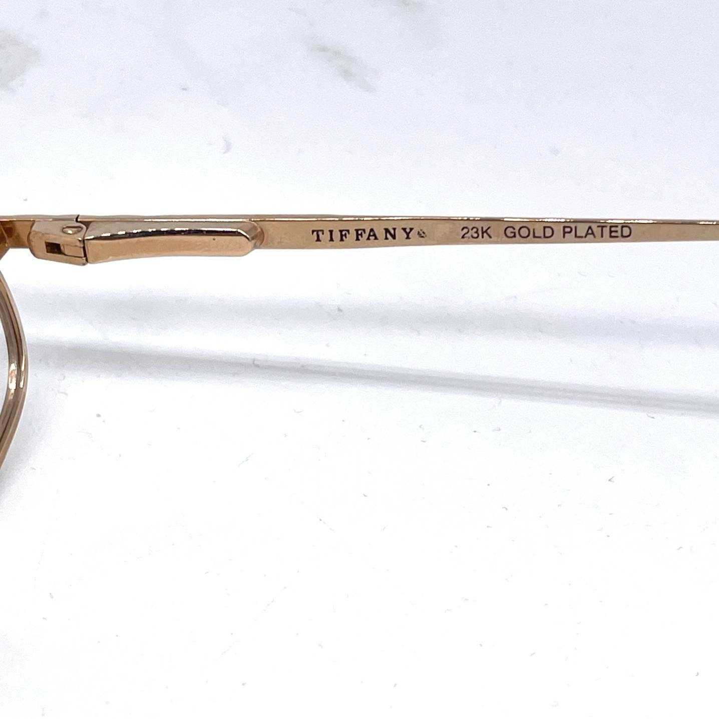 Tiffanys 23K Gold rope design browline demi lune Luxury vintage glasses, supreme piece in NOS condition, 90s.