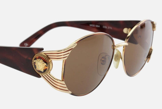 Gianni Versace S64 90s biggie medusa tort gold Sunglasses oversized great condition
