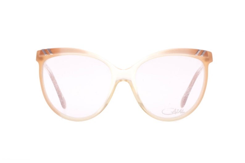Cazal 135 oversized cateye frames clear fading to pink cello, 1980s NOS W Germany