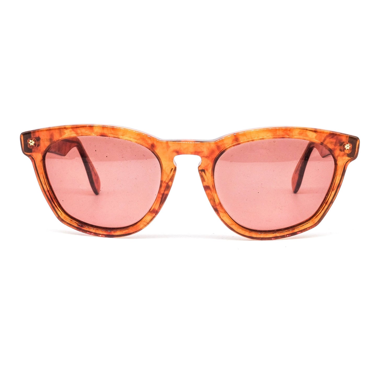 Brille square light tortoise acetate sunglasses 80s NOS Italy