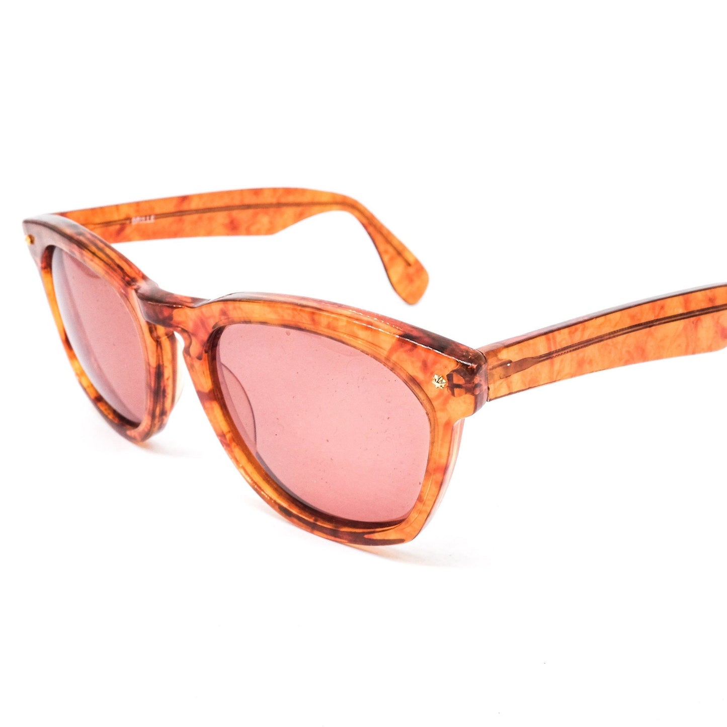 Brille square light tortoise acetate sunglasses 80s NOS Italy