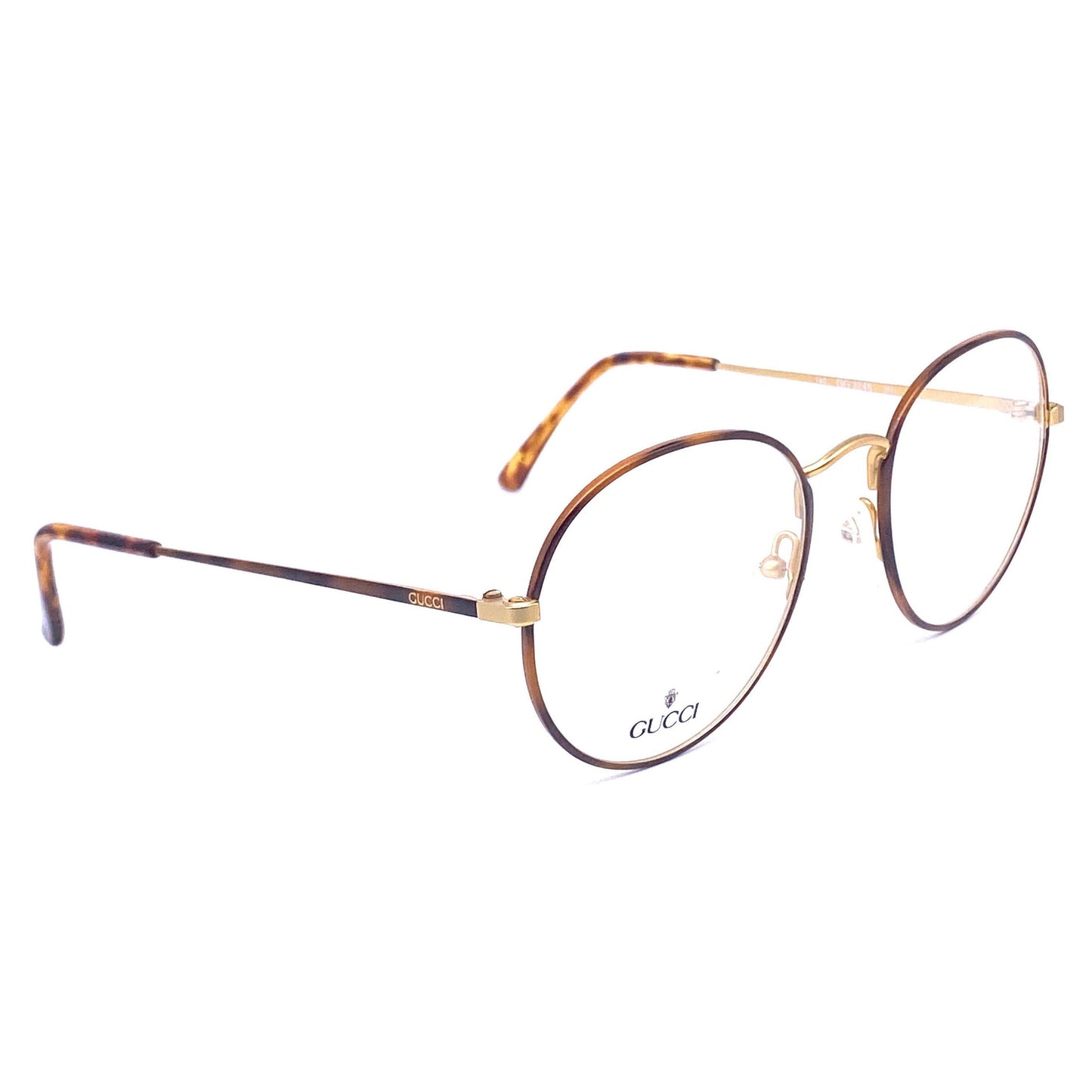 Gucci GG 2245 round golden metal frames coming in full gold or tortoise/gold colors, NOS 90s