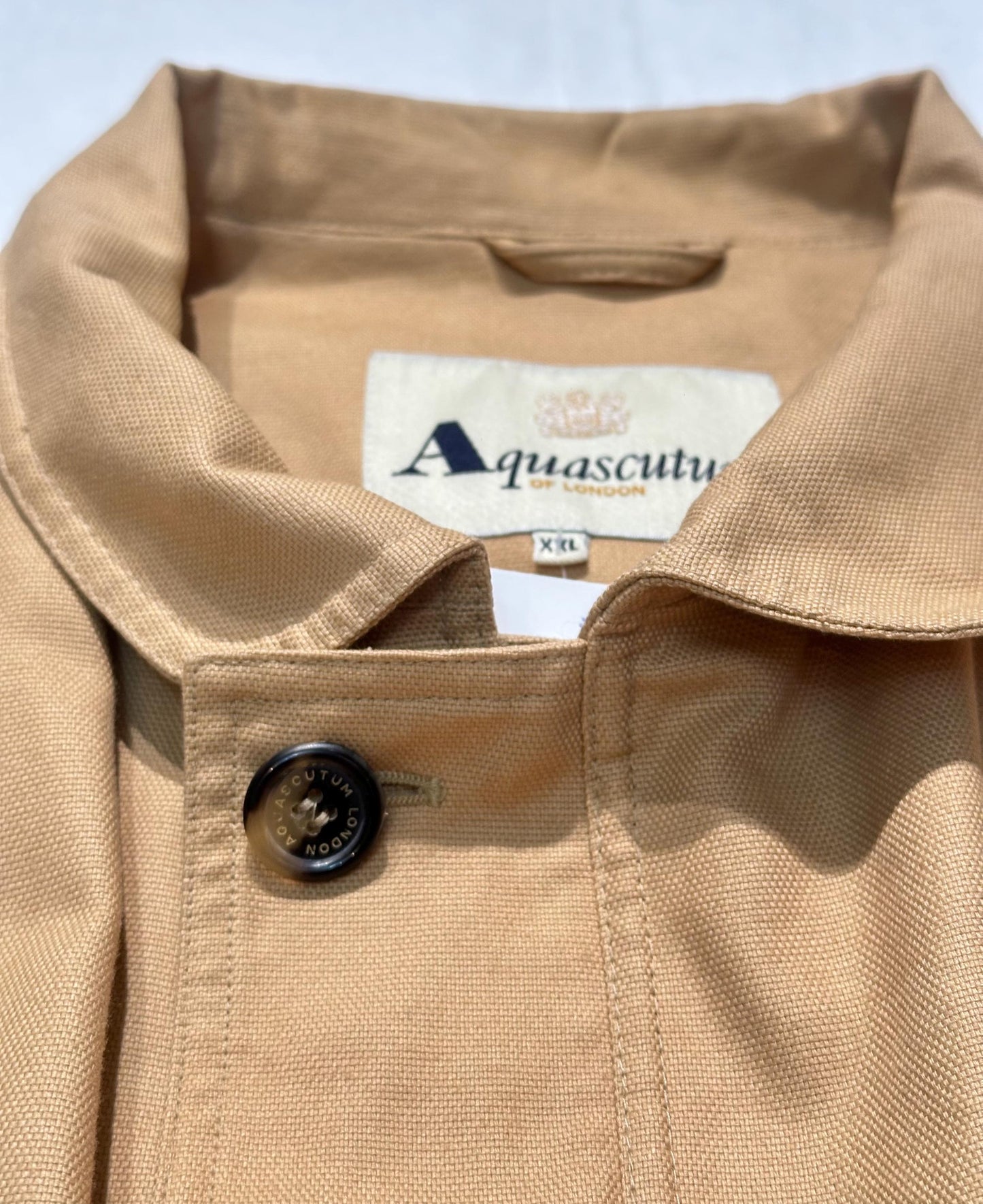 Aquascutum khaki cotton saharan field jacket new and unworn without tags size XXL