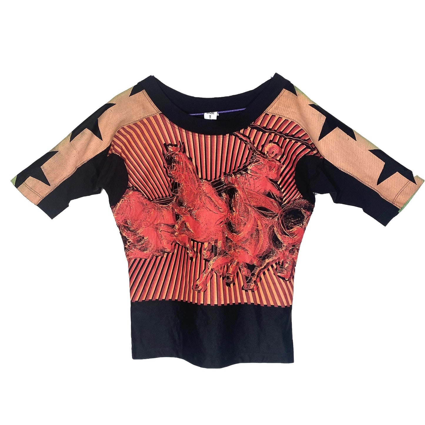 Proline By Jet Set melange short sleeved sweatshirt, bodybuilder print