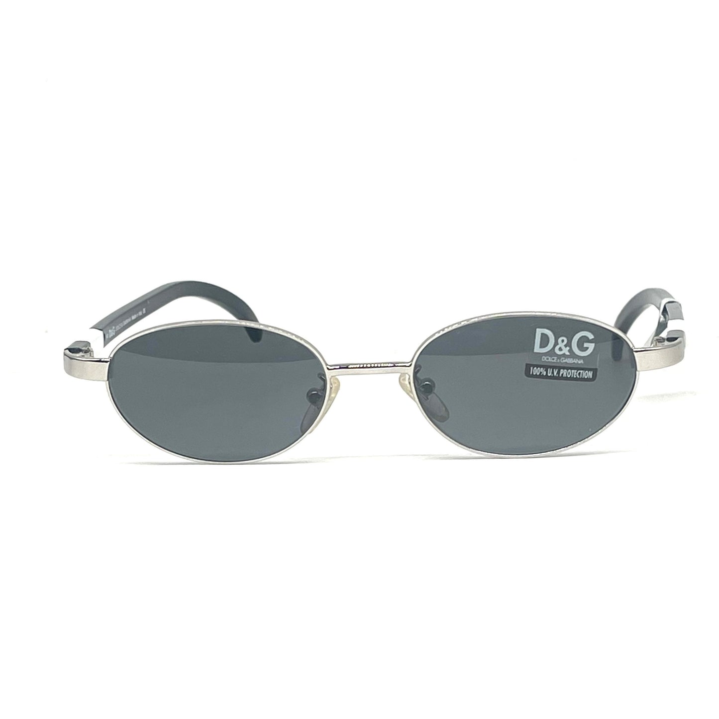 D&G 2033 332/753 oval translucent black acetate sunglasses made in Italy, 90s NOS