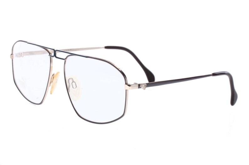 Puma avant garde pilot eyeglasses w grey/navy enameled details, NoS 80s Germany
