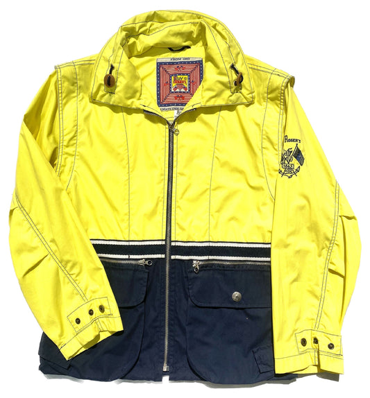 Roy Rogers since 1863 2 in 1 sailing style jacket/ vest in luminous yellow and navy, mint condition sz M